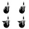 Service Caster 4'' Phenolic Wheel Swivel 7/8'' Expand Stem Caster Set 2 Brakes, 4PK SCC-EX20S414-PHS-2-PLB-2-78 - alternate 1